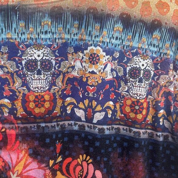 One World Y2K Skull Multicolor Top size XXXL - Picture 7 of 9